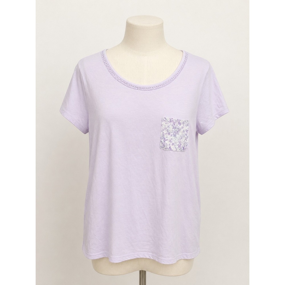 Croft And Barrow Women XL Lavender Purple Sleep Shirt NWT Floral Pocket